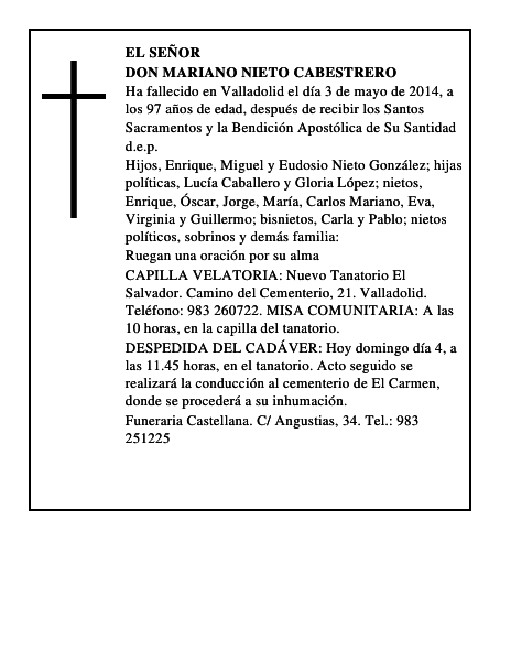 Don Mariano Nieto Cabestrero