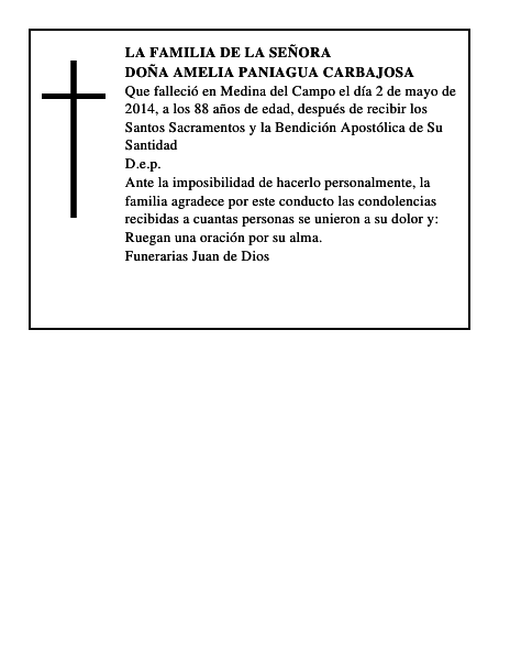 Doña Amelia Paniagua Carbajosa