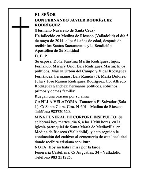 Don Fernando Javier Rodríguez Rodríguez