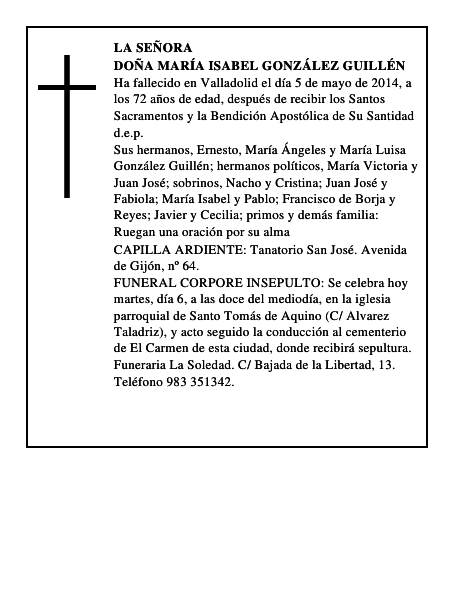 Doña María Isabel González Guillén