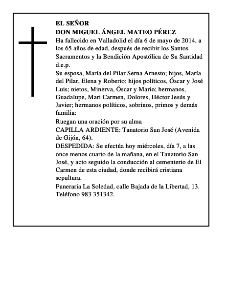 Don Miguel Ángel Mateo Pérez
