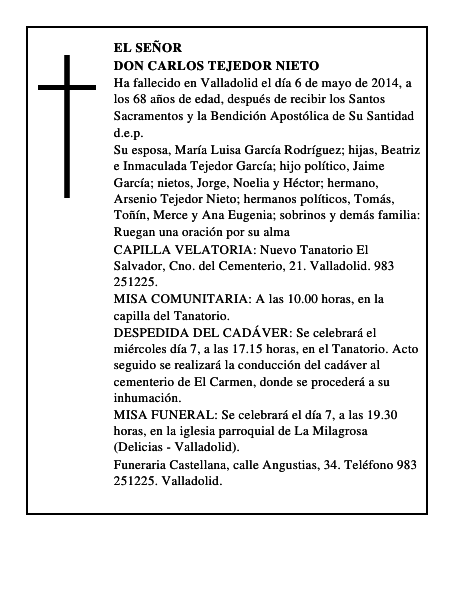 Don Carlos Tejedor Nieto