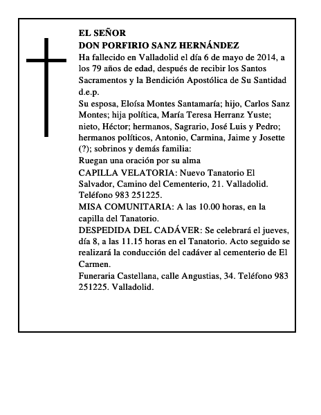 Don Porfirio Sanz Hernández