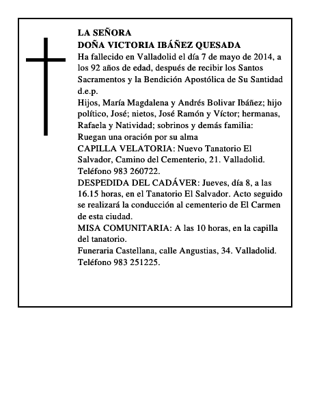 Doña Victoria Ibáñez Quesada