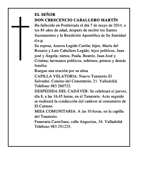 Don Crescencio Caballero Martín