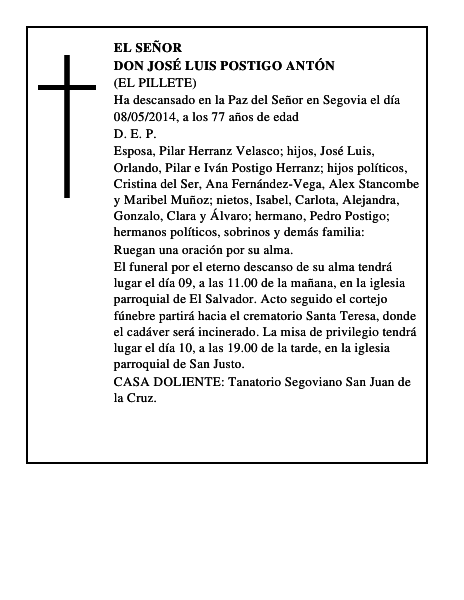 Don José Luis Postigo Antón