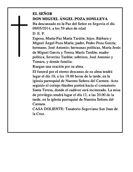 Don Miguel Ángel Poza Sonlleva