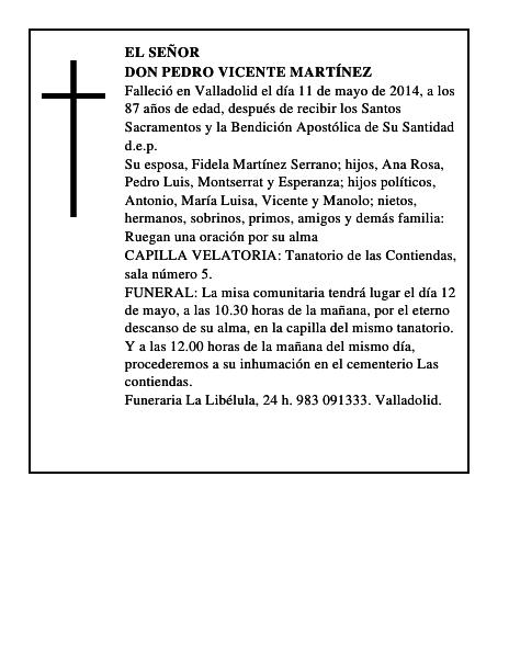 Don Pedro Vicente Martínez