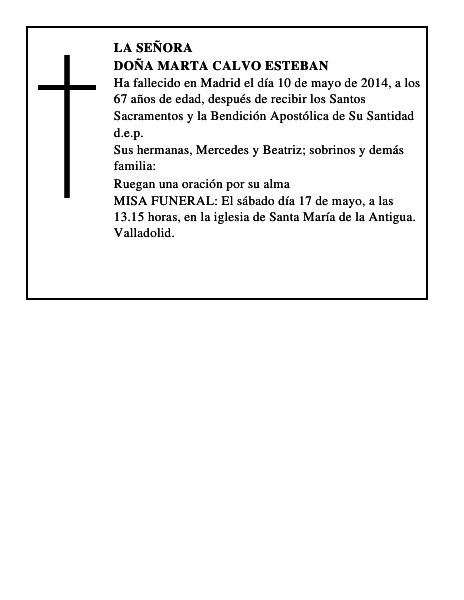 Doña Marta Calvo Esteban