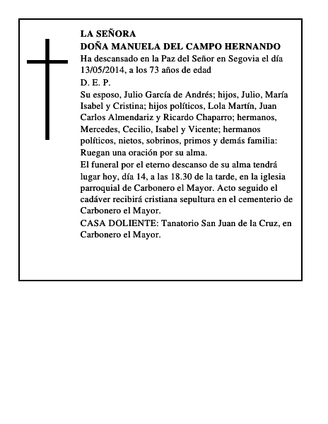 Doña Manuela del Campo Hernando