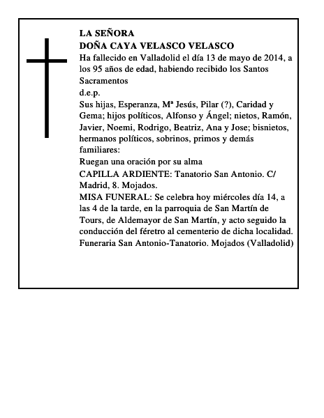 Doña Caya Velasco Velasco