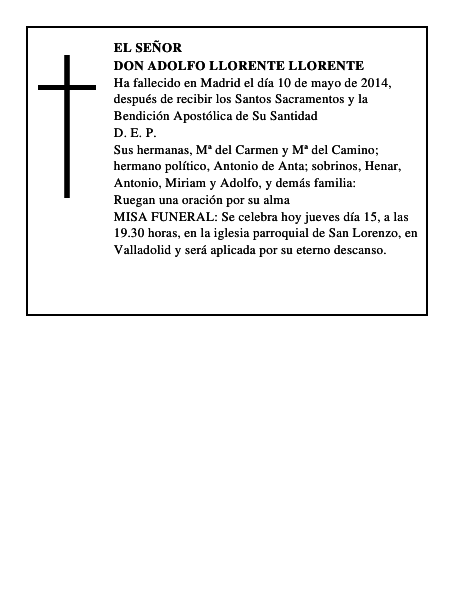 Don Adolfo Llorente Llorente