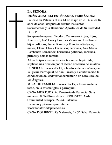 Doña Araceli Estébanez Fernández