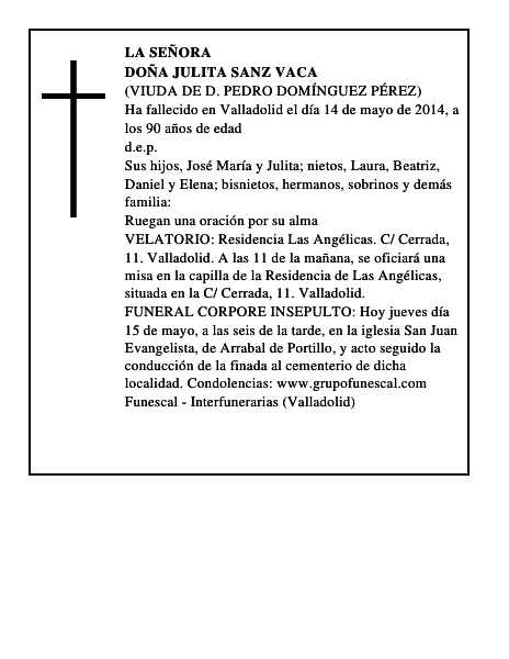 Doña Julita Sanz Vaca