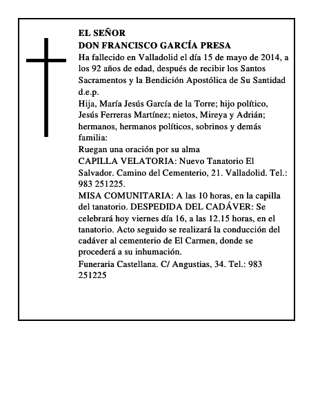 Don Francisco García Presa