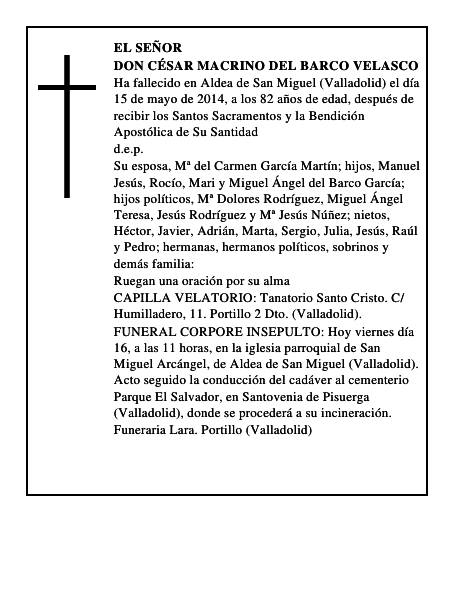 Don César Macrino del Barco Velasco
