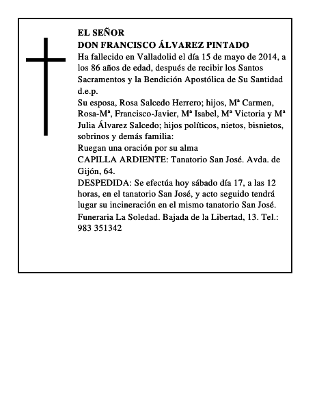 Don Francisco Álvarez Pintado