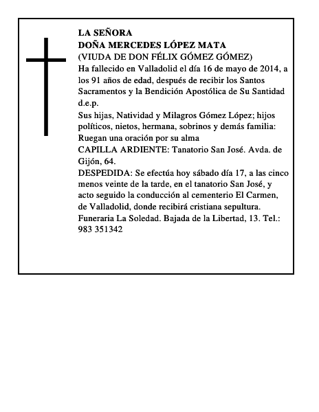 Doña Mercedes López Mata