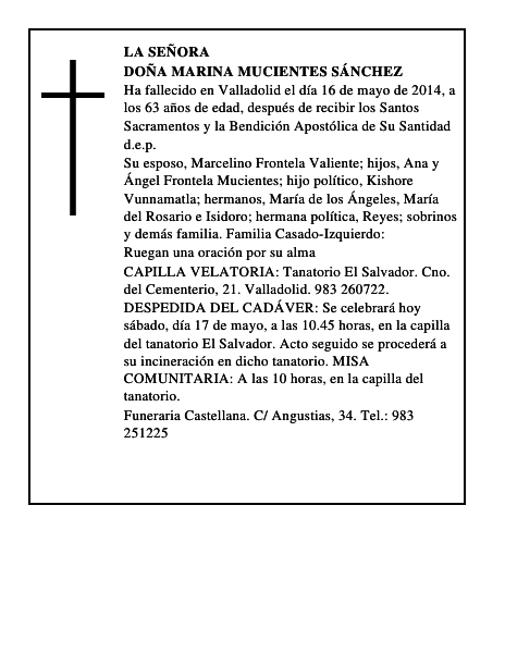 Doña Marina Mucientes Sánchez