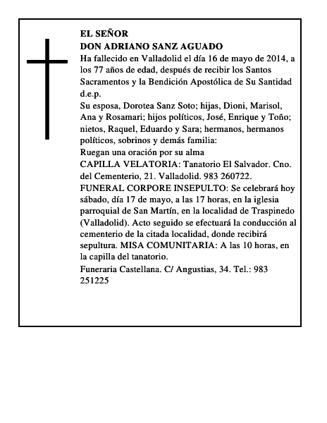 Don Adriano Sanz Aguado