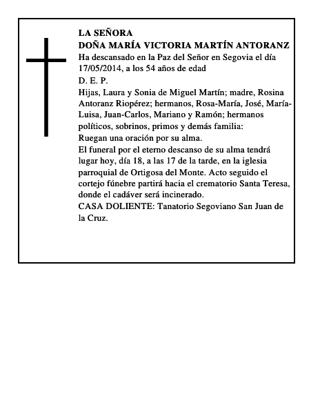 Doña María Victoria Martín Antoranz