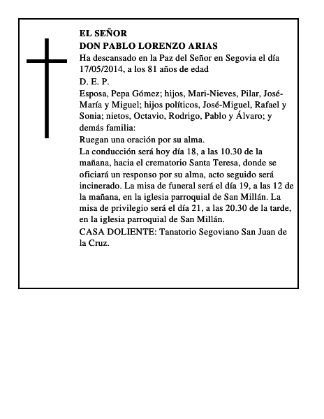 Don Pablo Lorenzo Arias