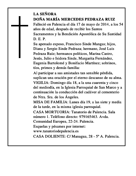 Doña María Mercedes Pedraza Ruiz
