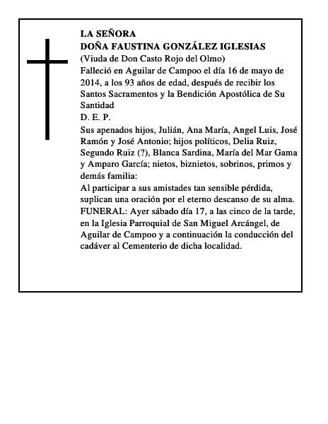 Doña Faustina González Iglesias