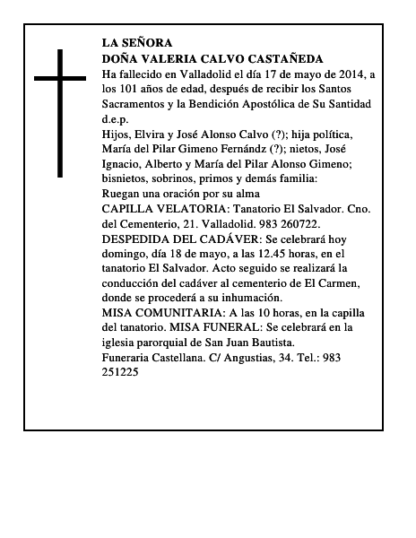 Doña Valeria Calvo Castañeda