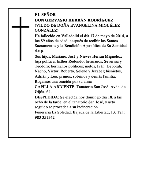 Don Gervasio Herrán Rodríguez