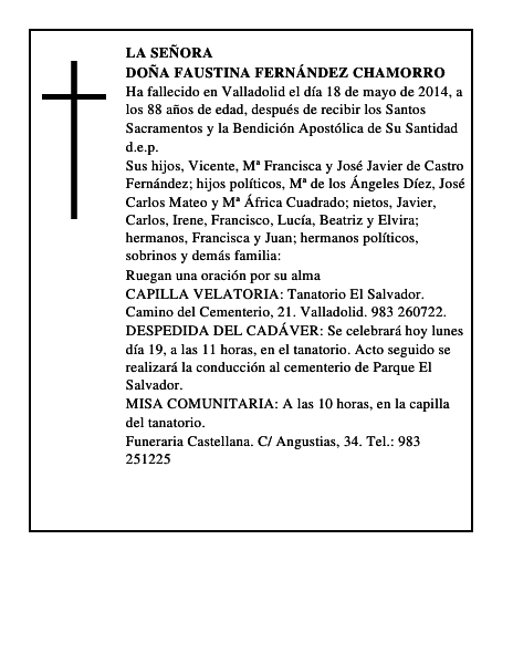 Doña Faustina Fernández Chamorro