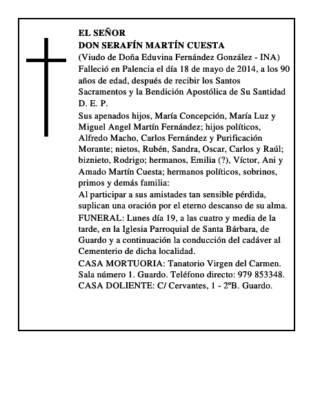 Don Serafín Martín Cuesta