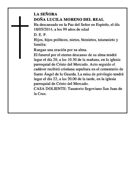 Doña Lucila Moreno del Real