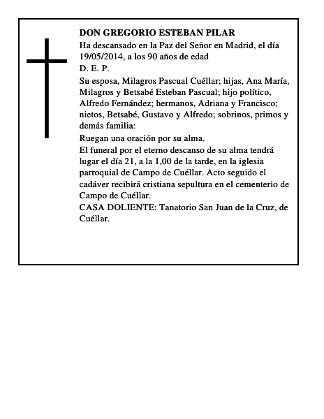 Don Gregorio Esteban Pilar