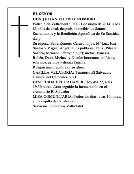 Don Julián Vicente Romero