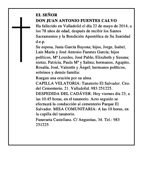 Don Juan Antonio Fuentes Calvo