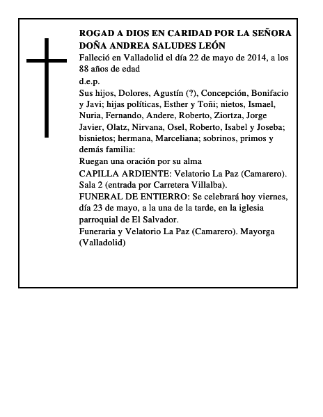 Doña Andrea Saludes León