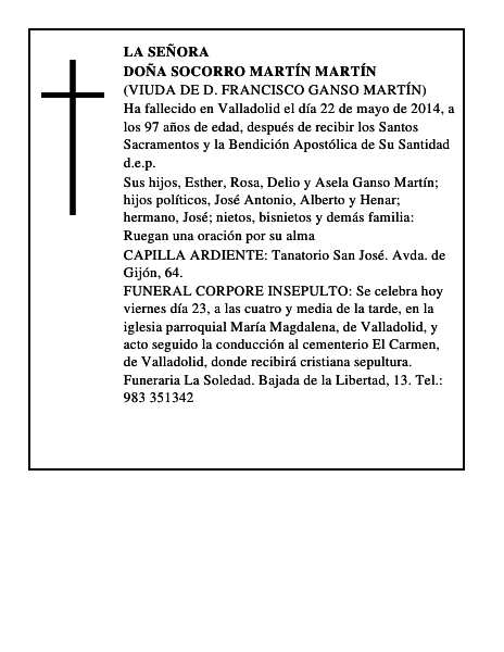 Doña Socorro Martín Martín