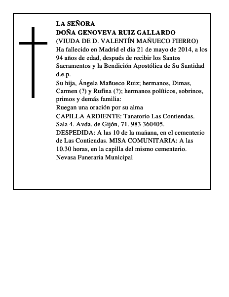 Doña Genoveva Ruiz Gallardo