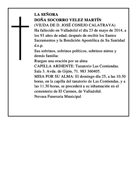 Doña Socorro Velez Martín