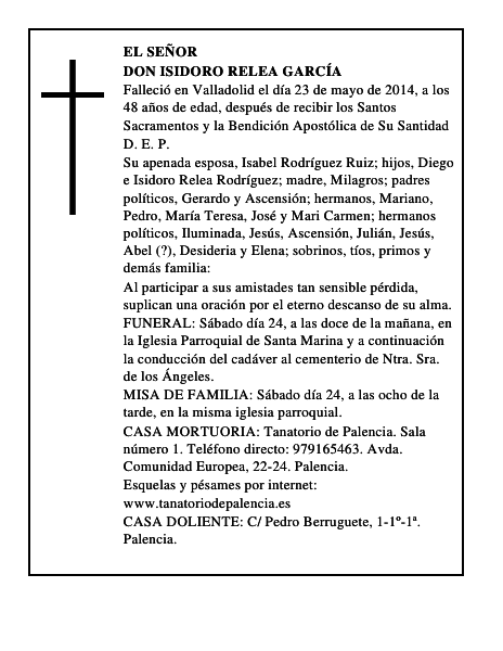 Don Isidoro Relea García