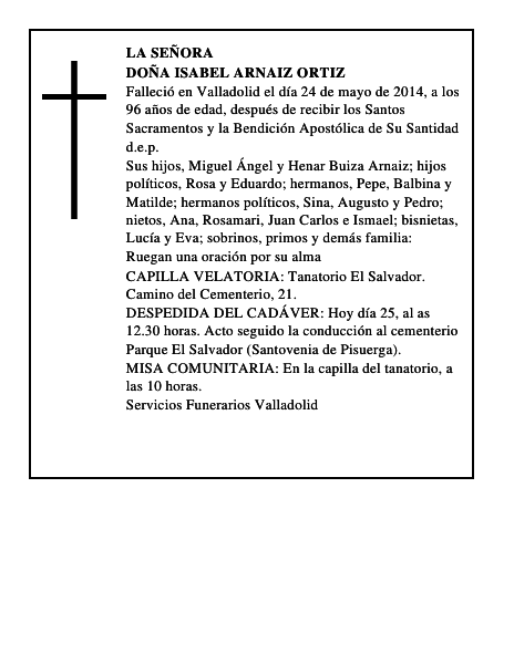 Doña Isabel Arnaiz Ortiz