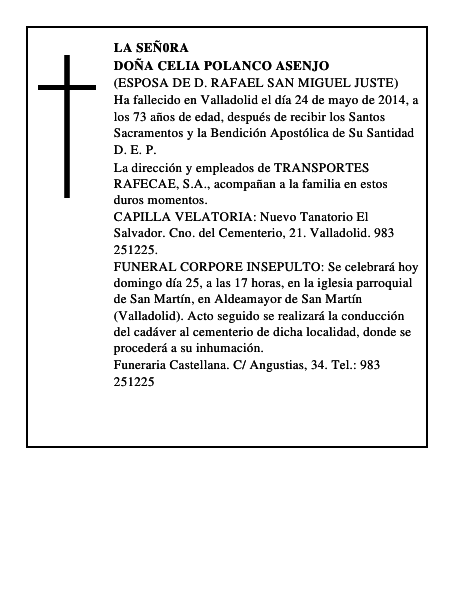 Doña Celia Polanco Asenjo