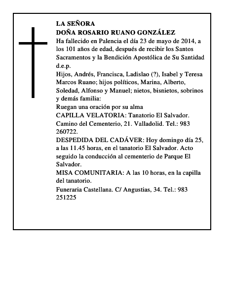 Doña Rosario Ruano González