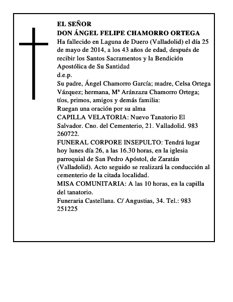 Don Ángel Felipe Chamorro Ortega