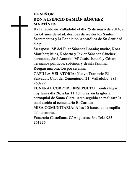 Don Ausencio Damián Sánchez Martínez