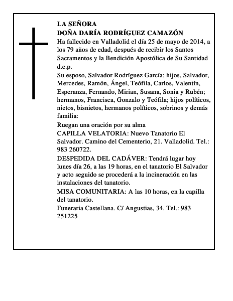 Doña Daría Rodríguez Camazón