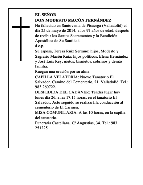 Don Modesto Macón Fernández