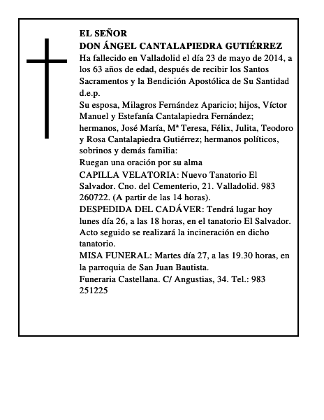 Don Ángel Cantalapiedra Gutiérrez