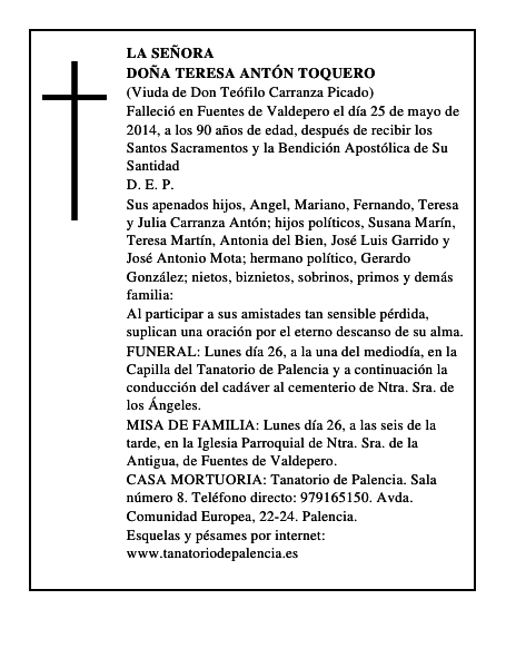 Doña Teresa Antón Toquero